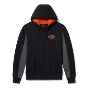 Sweat à capuche zippé H-D Essential pour hommes - Colorblock - Harley Black & Asphalt