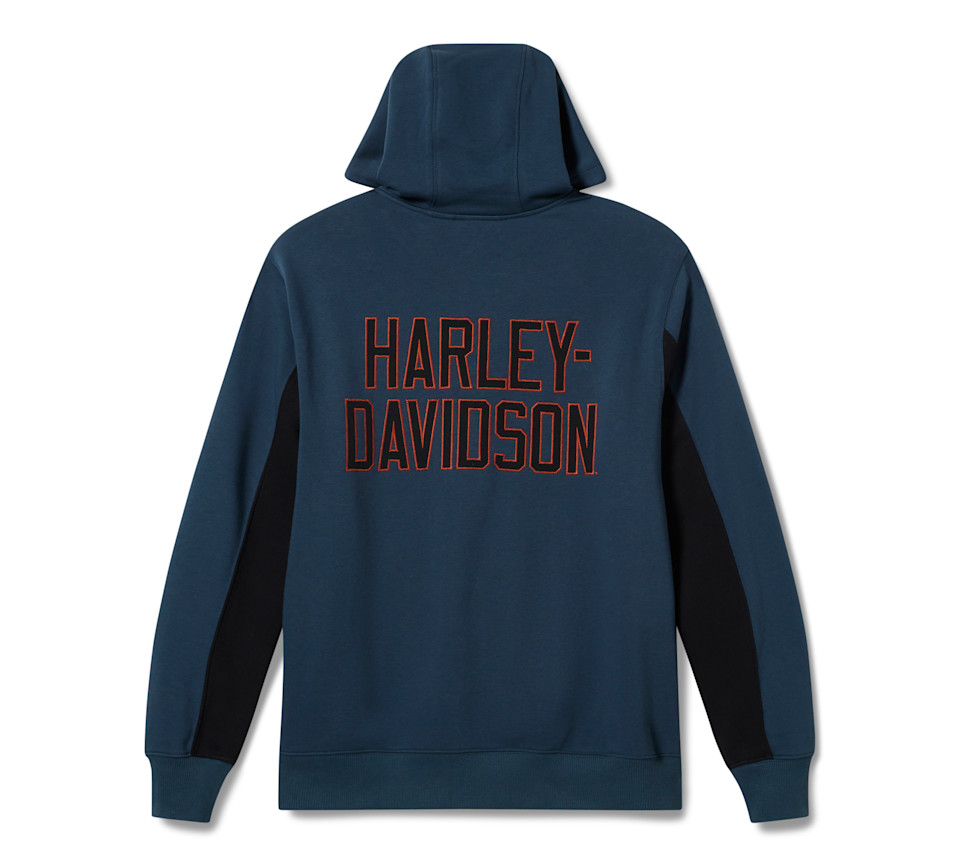 Sweat à capuche zippé H-D Essential pour hommes - Colorblock - Midnight & Harley Black – Image 2