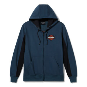 Sweat à capuche zippé H-D Essential pour hommes - Colorblock - Midnight & Harley Black