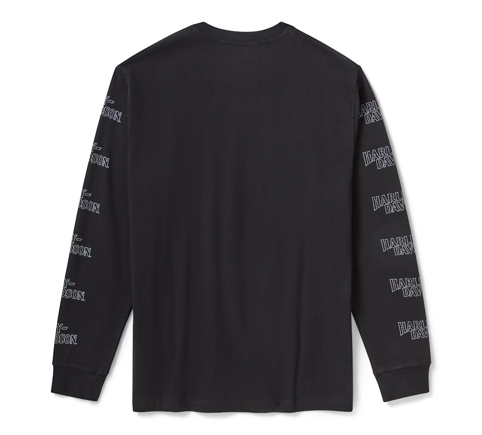 T-shirt imprimé à manches longues H-D American Classic Eagle pour hommes - Harley Black – Image 2