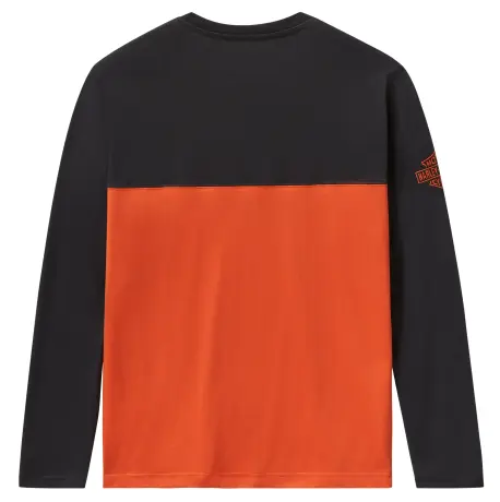 T-shirt à manches longues Harley-Davidson Essential Colorblock orange/noir – Image 2
