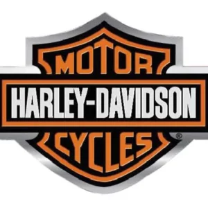 Autocollant en aluminium flexible avec logo Harley-Davidson® Bar & Shield, orange/argent