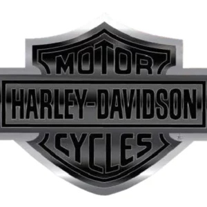 Autocollant en aluminium flexible avec logo Harley-Davidson® Bar & Shield, noir/argent