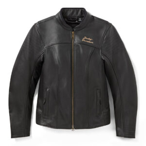 Blouson de moto en cuir Winged Bling pour femmes