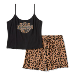 Ensemble débardeur et short H-D Leopard pour femmes