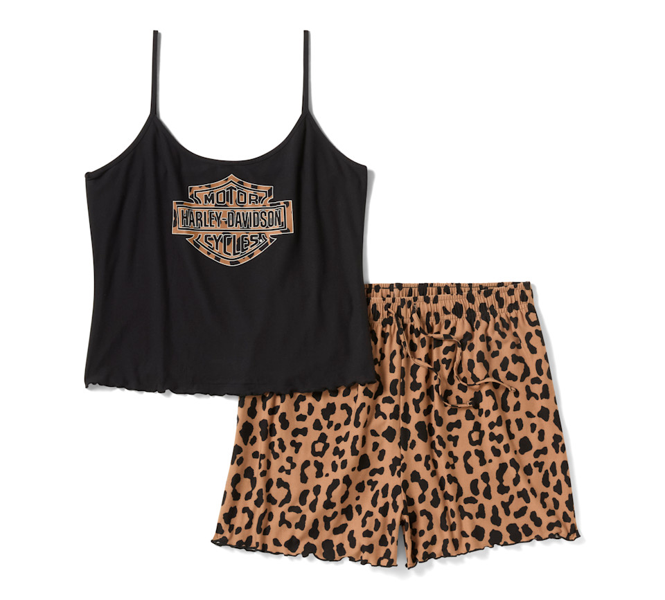 Ensemble débardeur et short H-D Leopard pour femmes