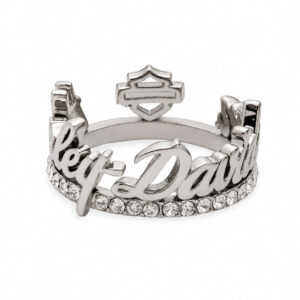 Bague Harley-Davidson® pour femme, logo B&S HD, cristal