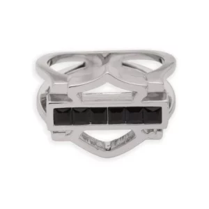 Bague pour femme Harley-Davidson® Black Stone Bar & Shield